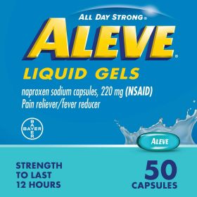 Aleve Liquid Gels Naproxen Sodium Pain Reliever, 50 Count