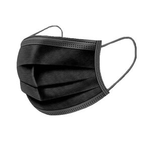 Respir-Shield‚Ñ¢ 300PCS - 3 PLY Black Non-Medical Disposable Face Masks;  Comfortable Elastic Ear loops Face Masks;  Breathable for Daily Protection A