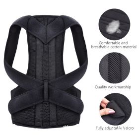 Adjustable Back Shoulder Posture Corrector Belt Clavicle Spine Support Reshape Your Body Upper and Lower Back Pain Relief Brace (Color: Black, size: M)