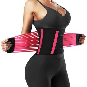 Waist Trainer Belt for Women;  Waist Cincher Trimmer;  Slimming Body Shaper Belt (Color: Red, size: XL)