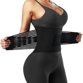 Waist Trainer Belt for Women;  Waist Cincher Trimmer;  Slimming Body Shaper Belt (Color: Black, size: XXL)