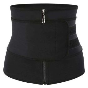 Workout Waist Trainers for Women Sweat Waist Trimmers Weight Loss Body Shaper (Color: Single belt Black, size: XL)