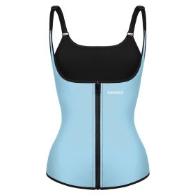 Burvogue Waist Trainer Corset Underbust Shapewear Latex Body Shaper Tummy Slimming Underwear Women Weight Loss Sauna Sweat Vest (Color: Blue, size: XXXL)