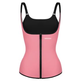 Burvogue Waist Trainer Corset Underbust Shapewear Latex Body Shaper Tummy Slimming Underwear Women Weight Loss Sauna Sweat Vest (Color: Pink, size: XS)