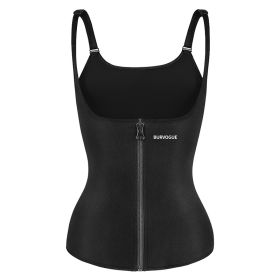 Burvogue Waist Trainer Corset Underbust Shapewear Latex Body Shaper Tummy Slimming Underwear Women Weight Loss Sauna Sweat Vest (Color: Black, size: L)