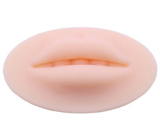 Microblading Reusable 5D Silicone Practice Lips Skin European Solid lip block For PMU Beginner Training Tattoo Permanent Makeup (Color: 3D Thin lips)