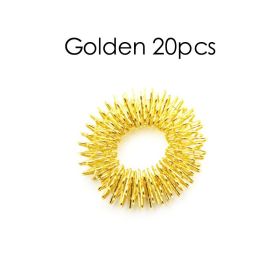 20pcs Spiky Sensory Finger Massage Ring Relax Finger Massager Decompression Multicolor Relieve Stress Spring Massage Rings (Color: Golden 20pcs)