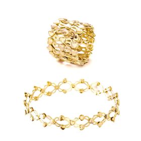 Lymphatic Therapy Ring Bracelet, Adjustable Magnetic Field Therapy Transformation Bracelet Ring (Color: Love Gold)