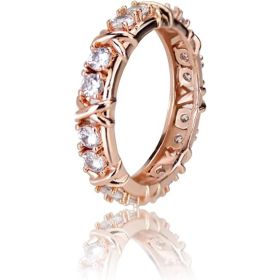 Moissanite Magnetology Lymphvity Ring, Magnetic Zircon Shaping Cross Full Moissanite Diamond Ring (Color: rose  gold, size: 7)