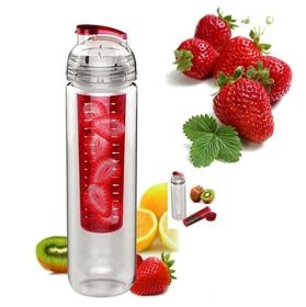 Fruitcola Dome Fruit Infuser Water Bottle (Color: Black)