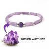 Natural Amethysts Bracelets For Women Men Loss Weight Body Cure Stretch Bracelet Tiger Eye Bloodstone Crystal Yoga Jewelry Gift